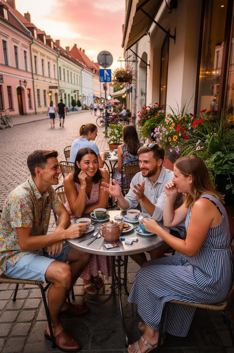 Žmogus ramiai skaito dienoraštį prie arbatos puodelio